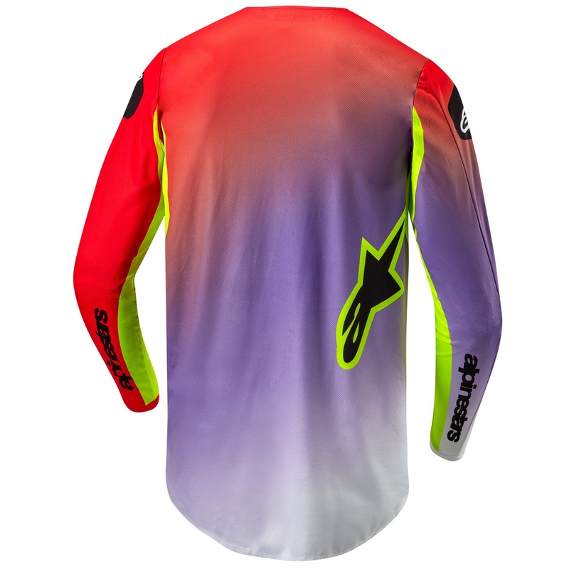 Motokrosový dres Alpinestars Fluid Lucent bílo-fialovo-červeno-fluo žluto-černý