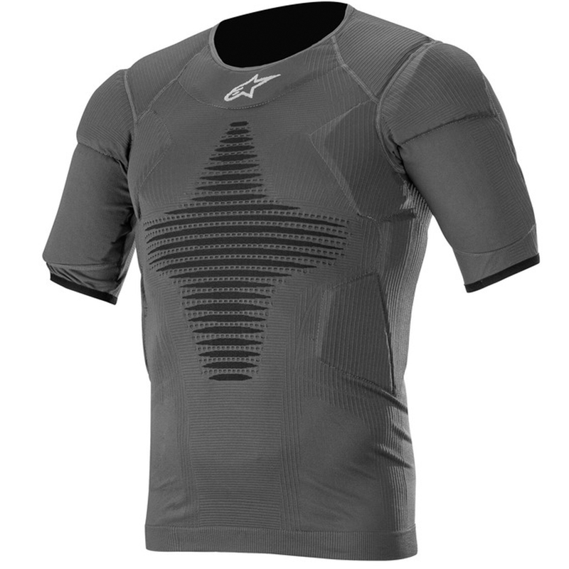 Termotriko s krátkým rukávem a protektory Alpinestars Roost Base antracitovo-černé