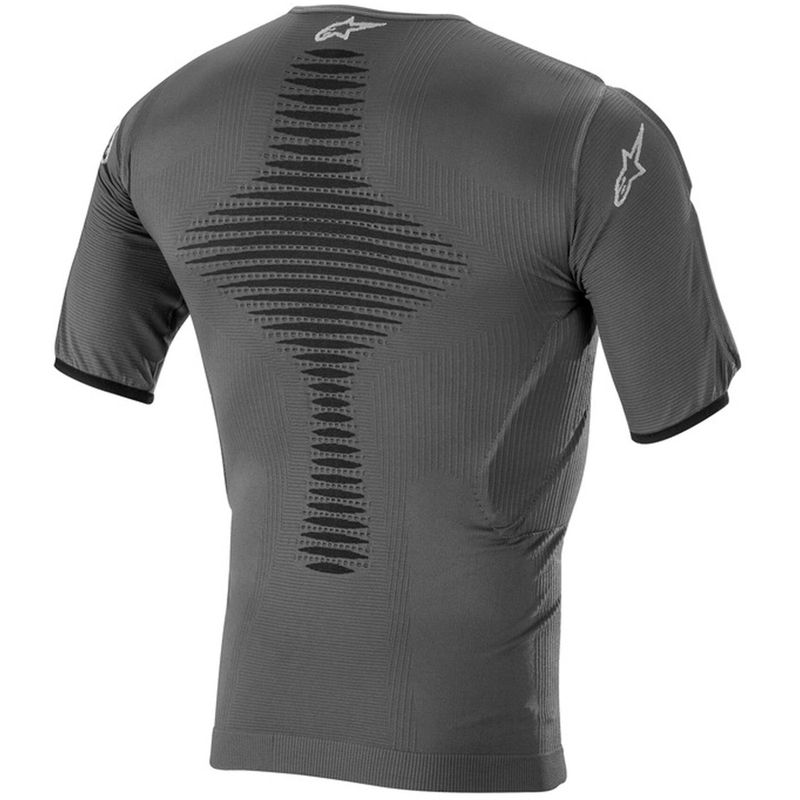 Termotriko s krátkým rukávem a protektory Alpinestars Roost Base antracitovo-černé