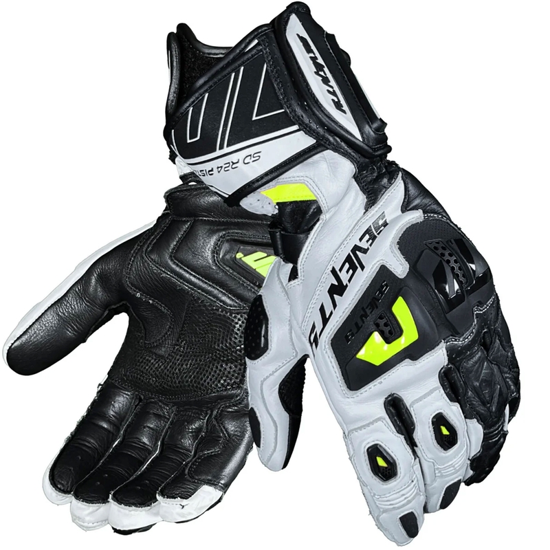 Rukavice na motorku Seventy Degrees SD-R24 Pista bílo-černo-fluo žluté