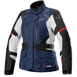 Dámská bunda na motorku Alpinestars Stella Andes Drystar tmavě modro-černo-světle šedo-červená