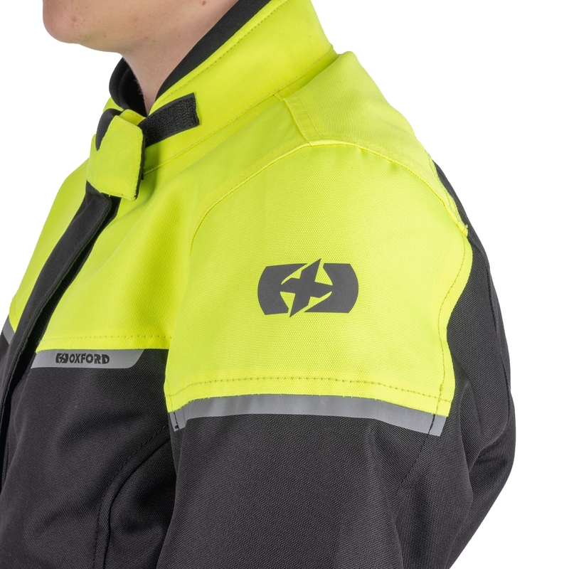 Dámská bunda na motorku Oxford Spartan Long WP černo-fluo žlutá