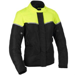 Dámská bunda na motorku Oxford Spartan Long WP černo-fluo žlutá