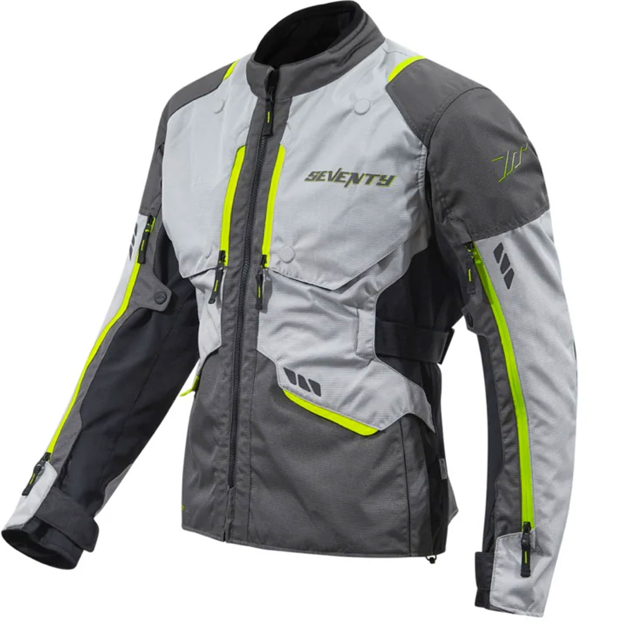 Bunda na motorku Seventy Degrees SD-JT67 Tanami černo-šedo-fluo žlutá Velikost: S