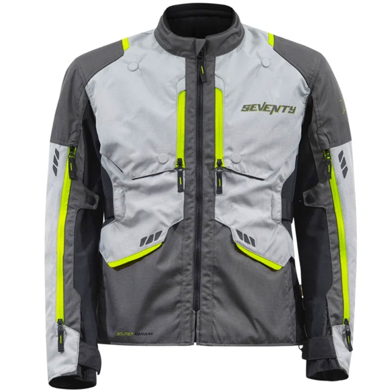 Bunda na motorku Seventy Degrees SD-JT67 Tanami černo-šedo-fluo žlutá