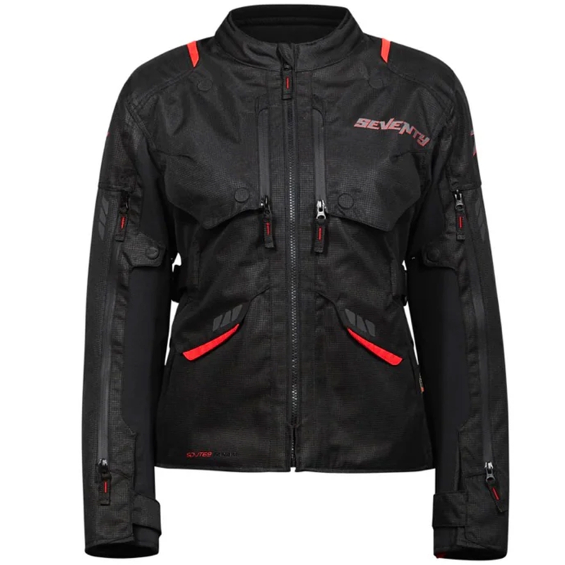Dámská bunda na motorku Seventy Degrees SD-JT69 Tanami černo-červená