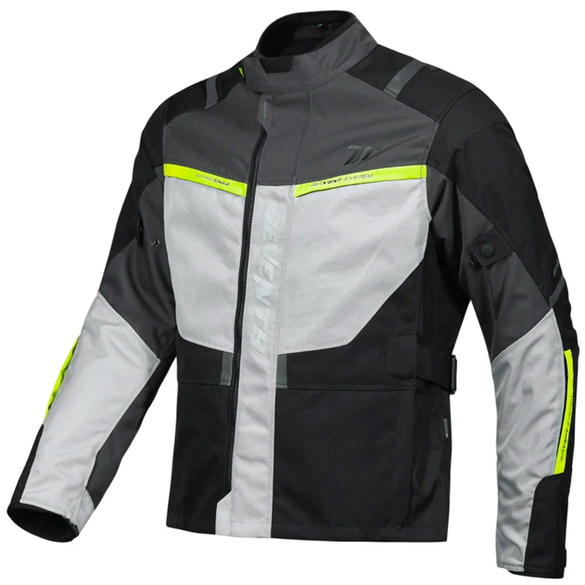 Bunda na motorku Seventy Degrees SD-JT83 Tonale černo-šedo-fluo žlutá Velikost: S