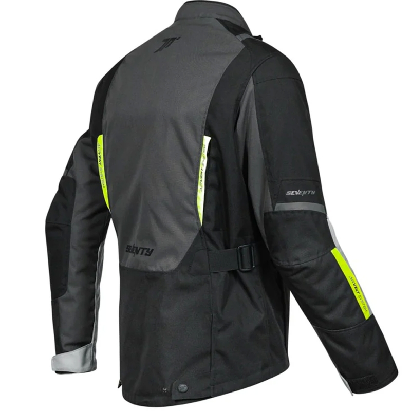 Bunda na motorku Seventy Degrees SD-JT83 Tonale černo-šedo-fluo žlutá