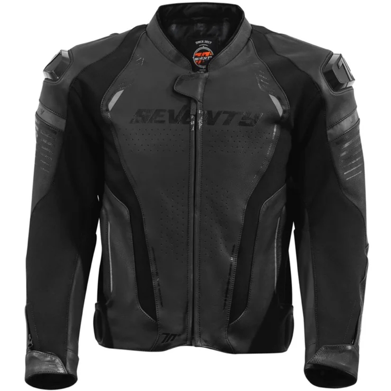Kožená bunda na motorku Seventy Degrees SD-JL24 Spoiler černá