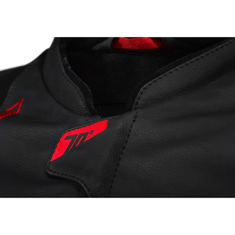 Kožená bunda na motorku Seventy Degrees SD-JL24 Spoiler černo-červená