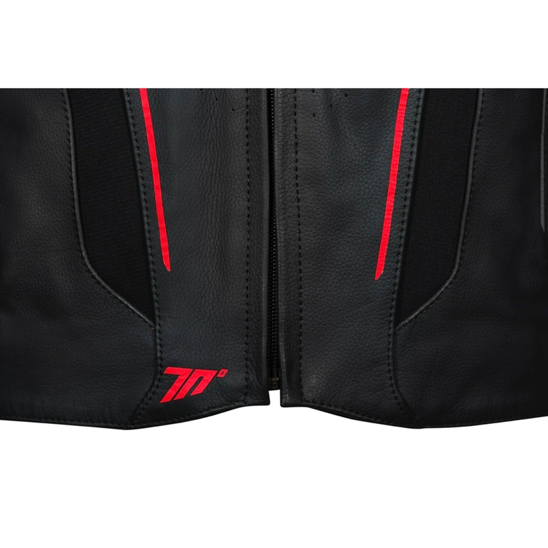 Kožená bunda na motorku Seventy Degrees SD-JL24 Spoiler černo-červená