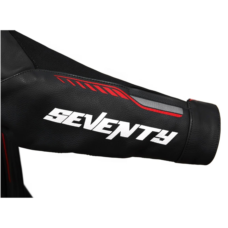 Kožená bunda na motorku Seventy Degrees SD-JL24 Spoiler černo-červená
