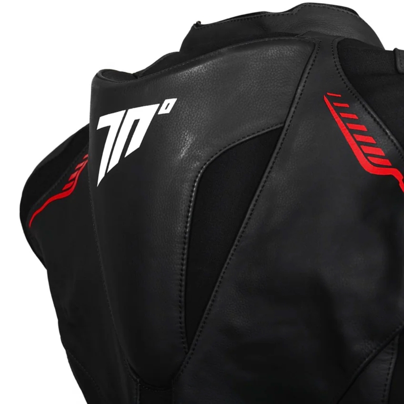 Kožená bunda na motorku Seventy Degrees SD-JL24 Spoiler černo-červená
