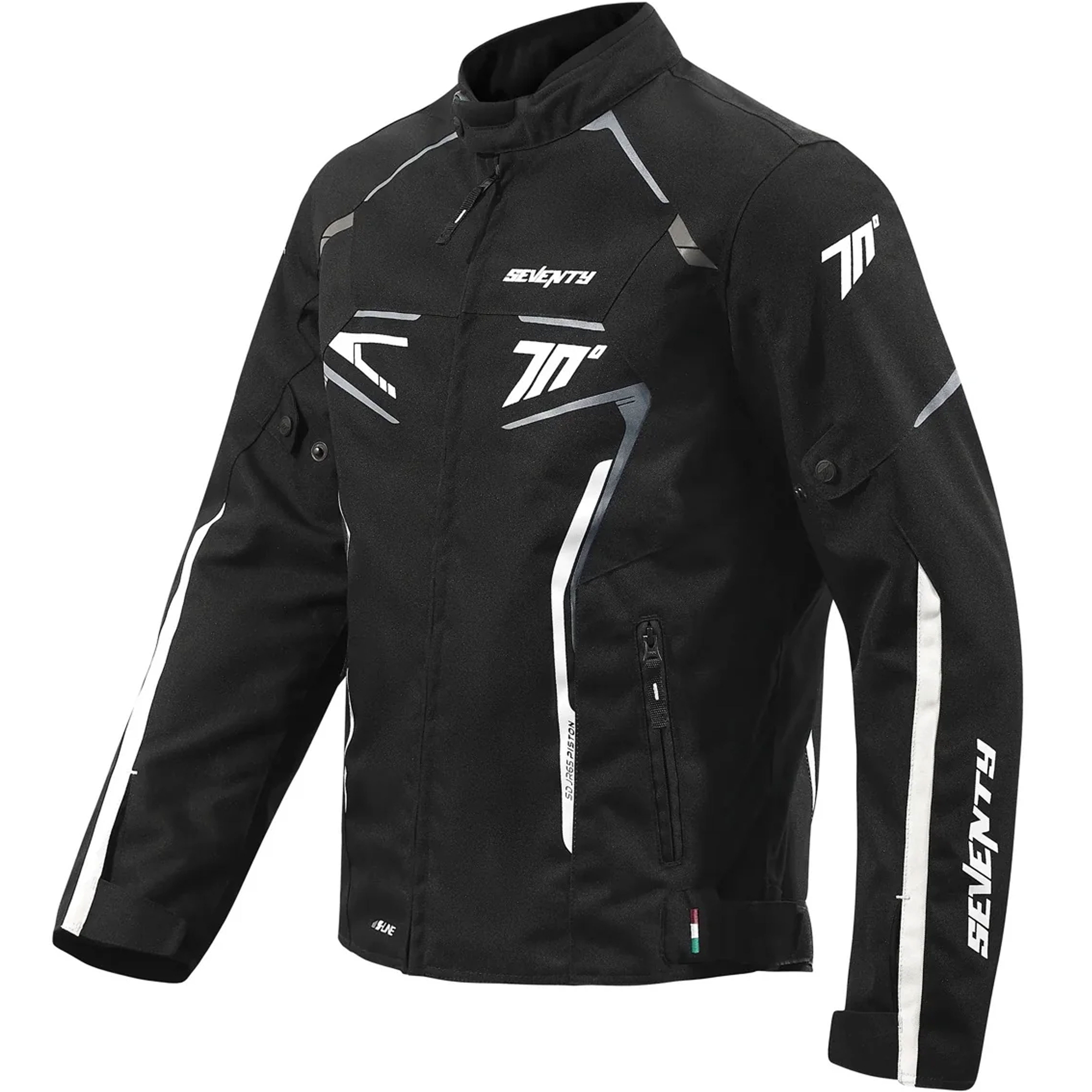 Bunda na motorku Seventy Degrees SD-JR65 Piston černo-šedo-bílá Velikost: S