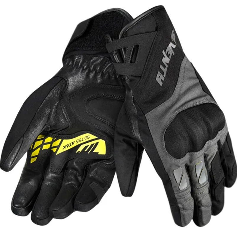 Rukavice na motorku Seventy Degrees SD-T55 Atak černo-fluo žluté