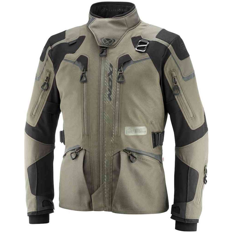 Bunda na motorku IXON Odin khaki-černá