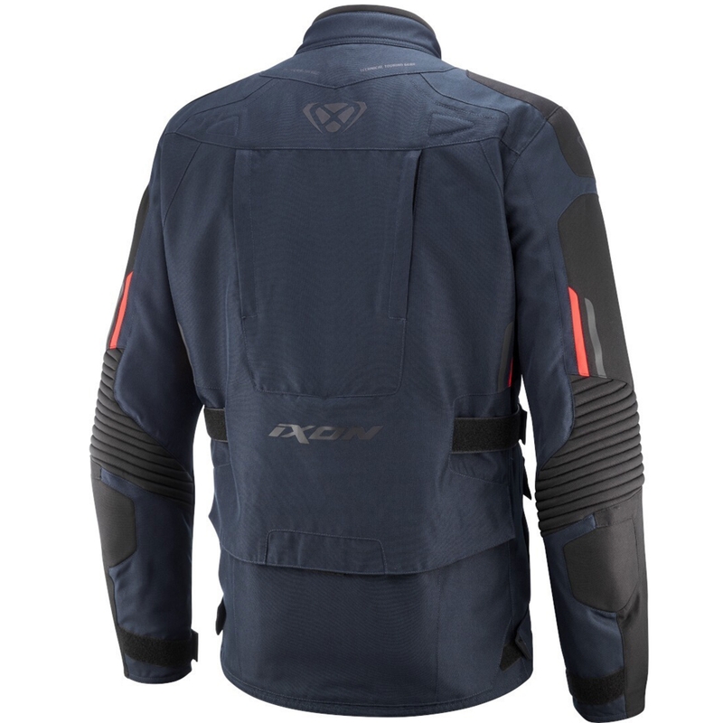 Bunda na motorku IXON Midgard modro-fluo červená