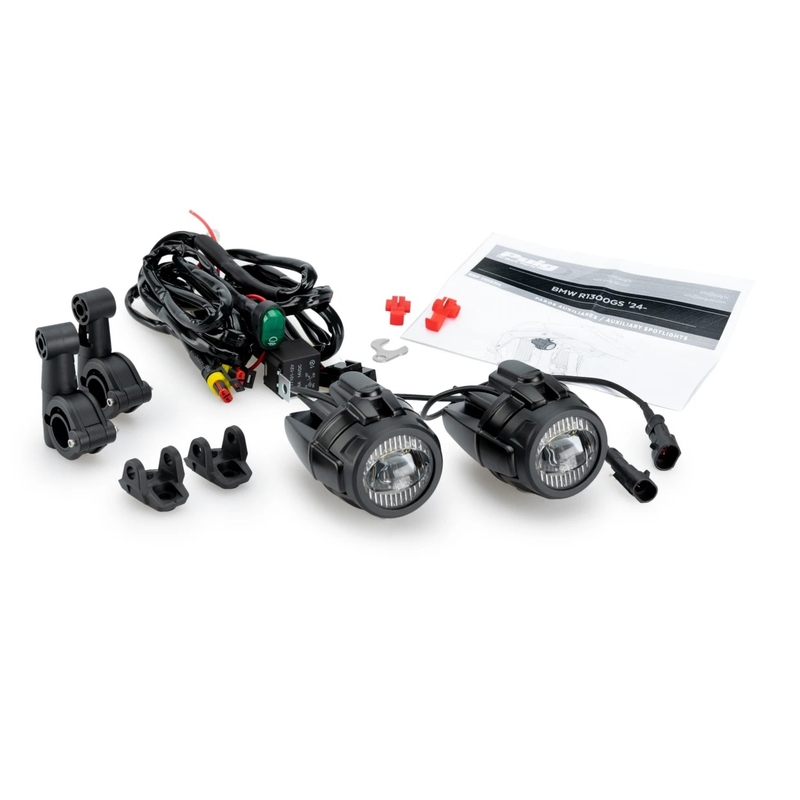 Přídavná světla PUIG BEAM černý set with accessories, homologated