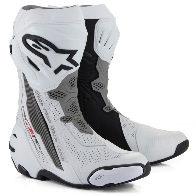 Boty na motorku Alpinestars Supertech R Vented bílo-světle šedo-černé