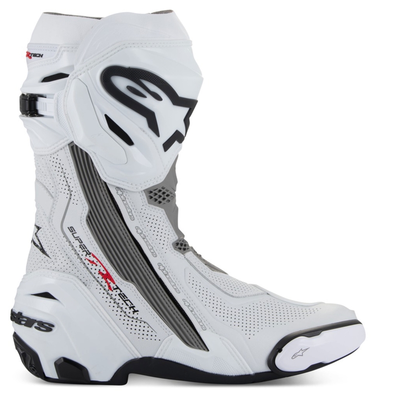 Boty na motorku Alpinestars Supertech R Vented bílo-světle šedo-černé