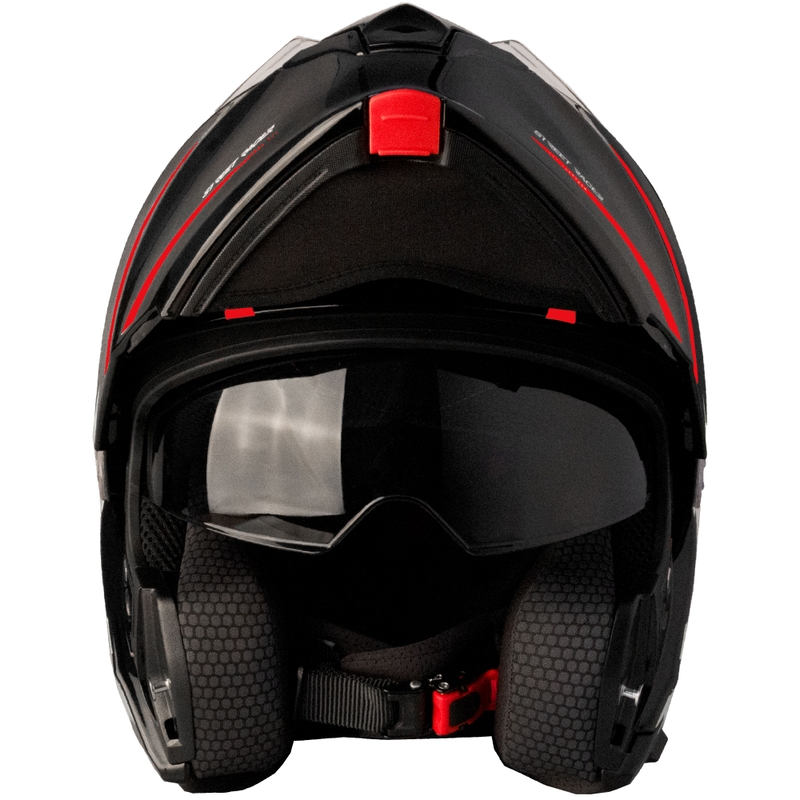 Vyklápěcí helma na motorku Street Racer Fury černo-červená - II. jakost