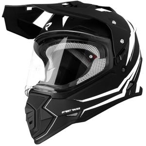 Enduro helma na motorku Street Racer Ignite matná černo-bílá - II. jakost