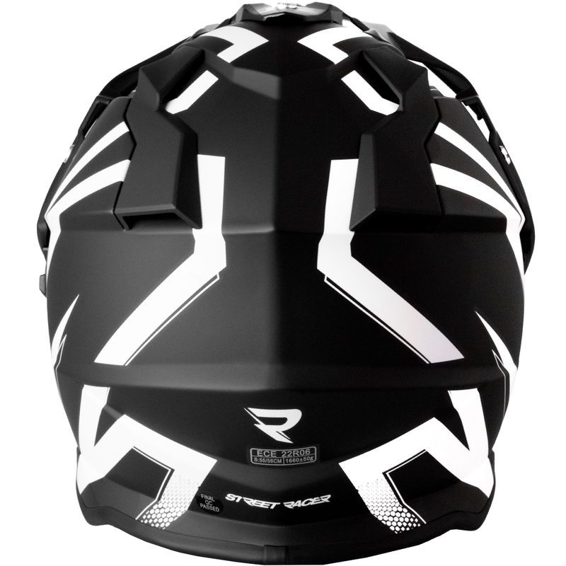 Enduro helma na motorku Street Racer Ignite matná černo-bílá - II. jakost