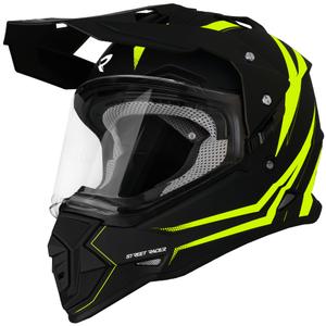 Enduro helma na motorku Street Racer Ignite matná černo-fluo žlutá - II. jakost