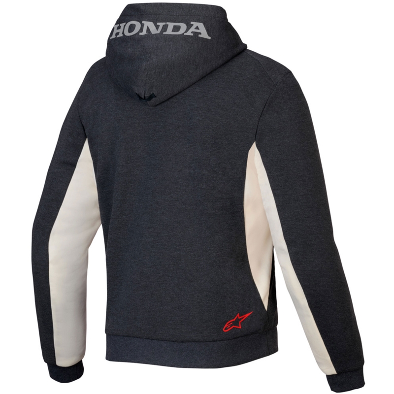 Mikina na motorku Alpinestars Chrome V3 Sport Hoodie kolekce Honda  tmavě šedo-krémovo-červená