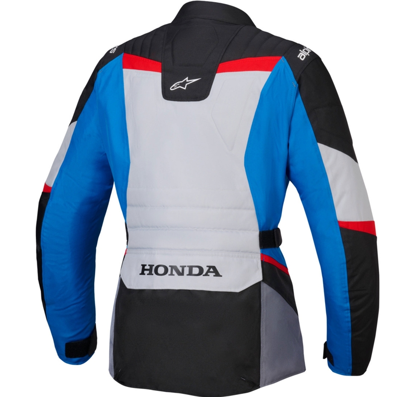 Dámská bunda na motorku Alpinestars Stella ST-1 Waterproof kolekce Honda šedo-modro-černo-červená