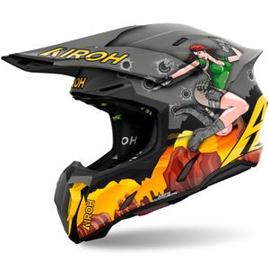 Motokrosová helma Airoh Twist 3 Adventure šedo-žlutá