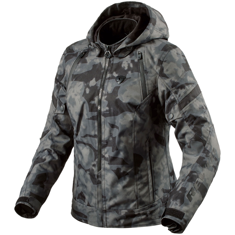 Dámská bunda na motorku Revit Flare 3 H2O camo tmavě šedé