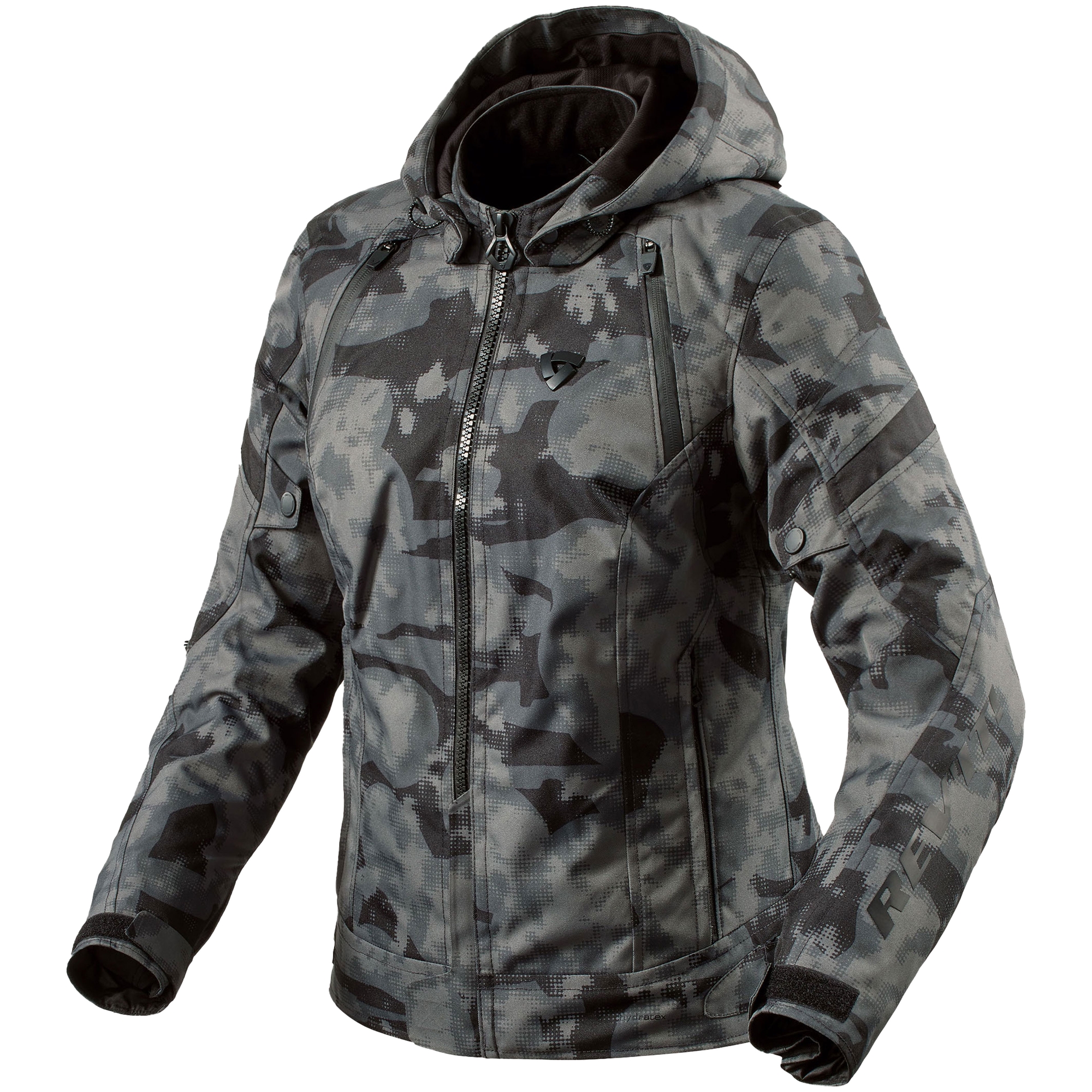 Dámská bunda na motorku Revit Flare 3 H2O camo tmavě šedé Velikost: 34