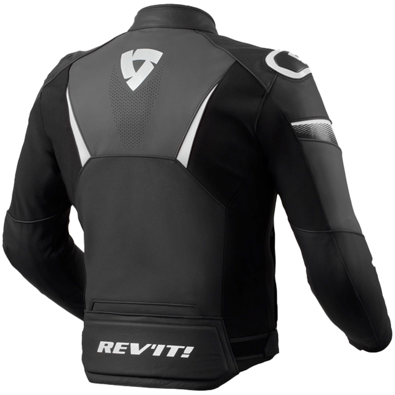 Kožená bunda na motorku Revit Argon 2 černo-bílá