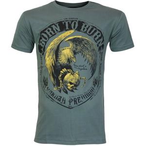 Tričko Yakuza Premium Born To Burn Flying Riots Los Angeles olivově zelené
