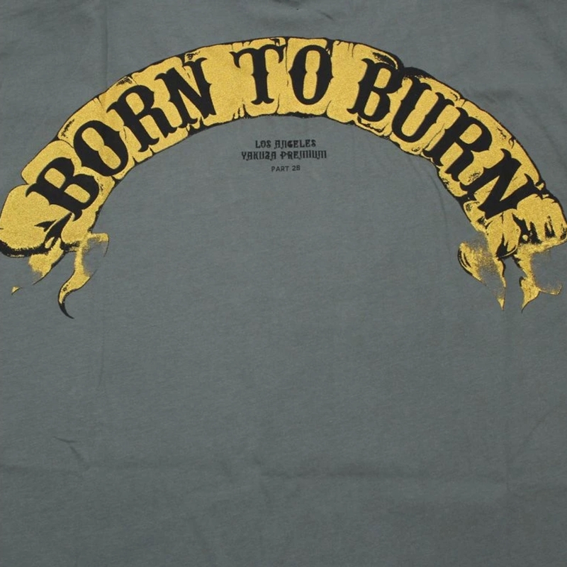 Tričko Yakuza Premium Born To Burn Flying Riots Los Angeles olivově zelené