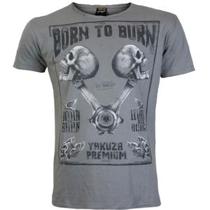 Tričko Yakuza Premium Rude and Rough Born to Burn - Los Angeles šedé
