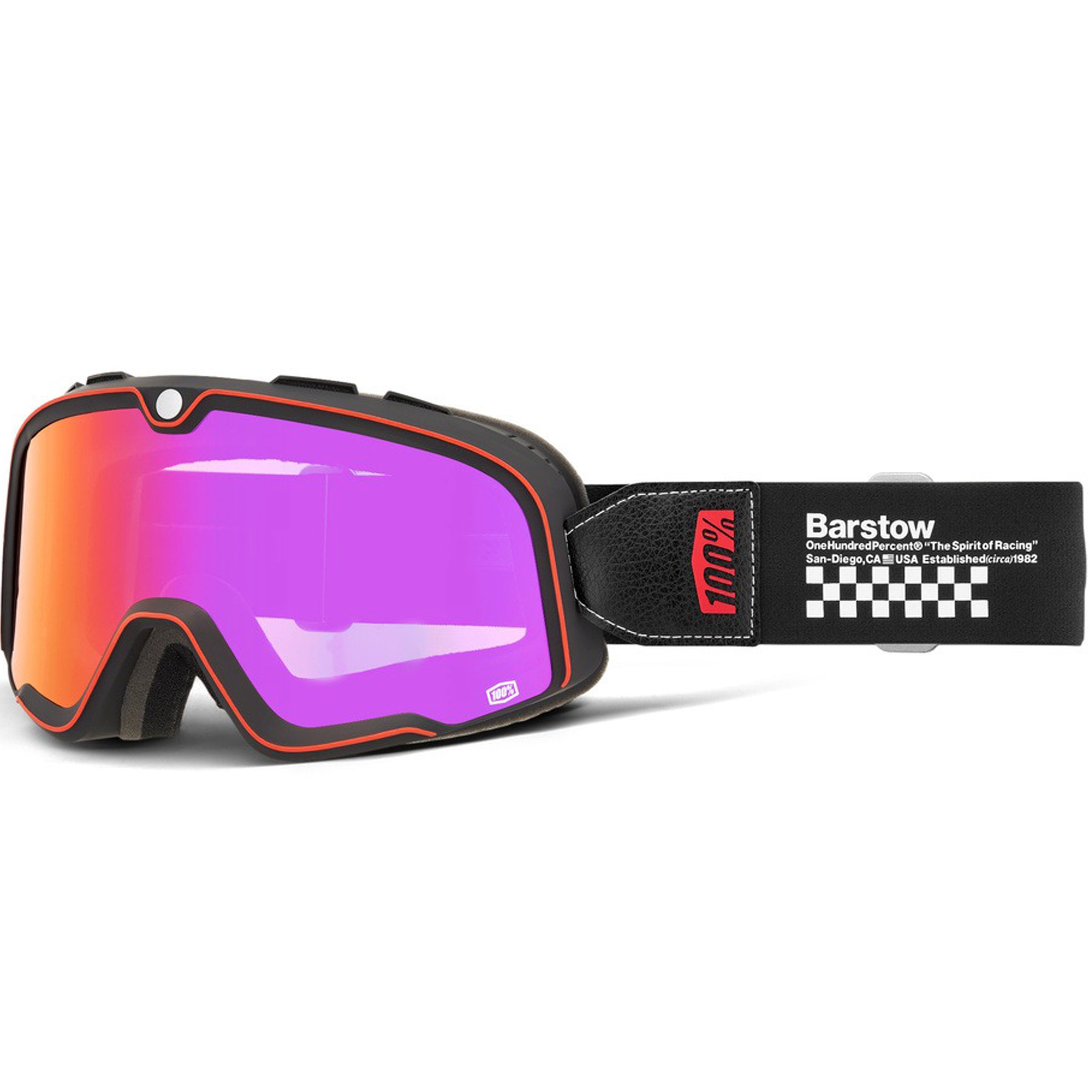 Motokrosové brýle 100% Barstow Erban s červeným plexi