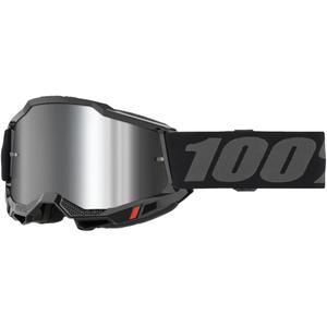 Dětské motokrosové brýle 100% Accuri 2 Junior černé se stříbrným plexiplexi