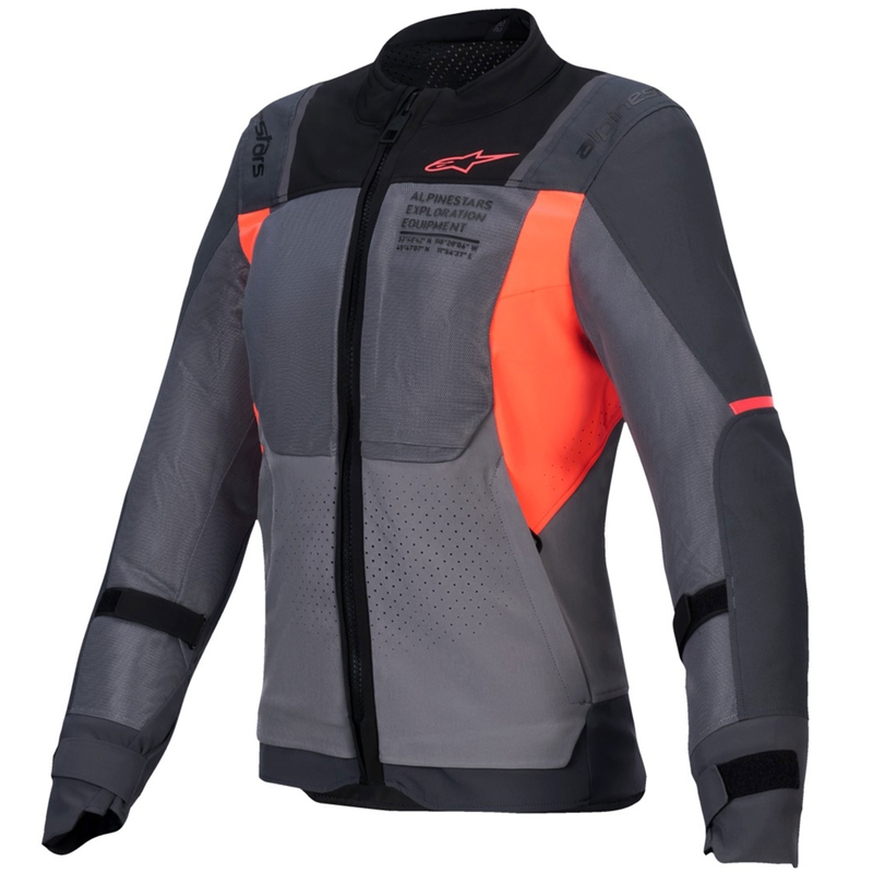 Dámská bunda na motorku Alpinestars Stella ST-2 Air šedo-tmavě šedo-fluo korálová