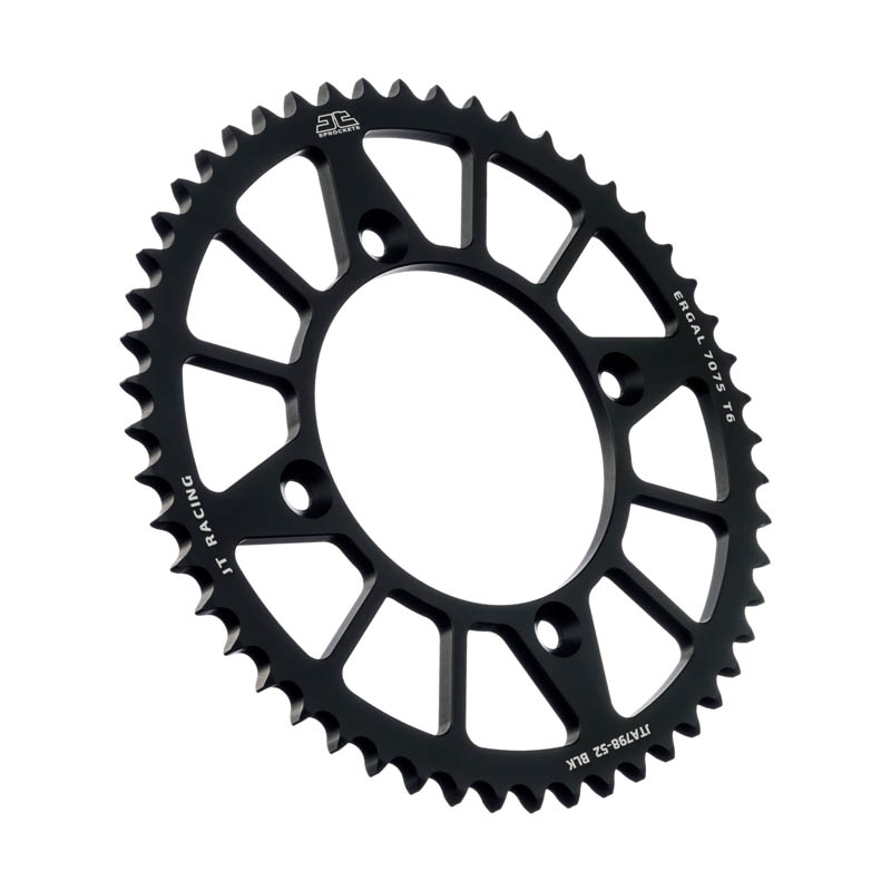 Hliníková řetězová rozeta JT 52 zubů, 428 černá