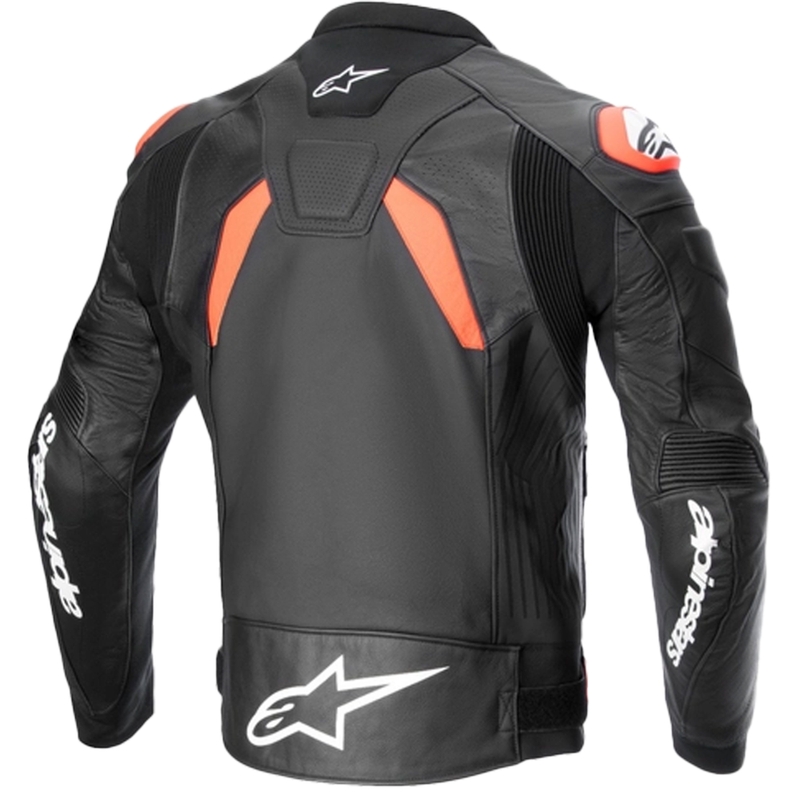 Kožená bunda na motorku Alpinestars GP plus R 4 Airflow černo-fluo červeno-bílá