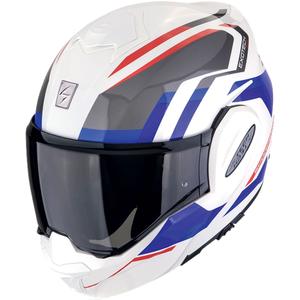 Překlápěcí helma na motorku Scorpion EXO-TECH EVO FURIO bílo-červeno-modrá