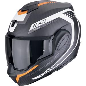 Překlápěcí helma na motorku Scorpion EXO-TECH EVO CARBON COSY matná černo-oranžová