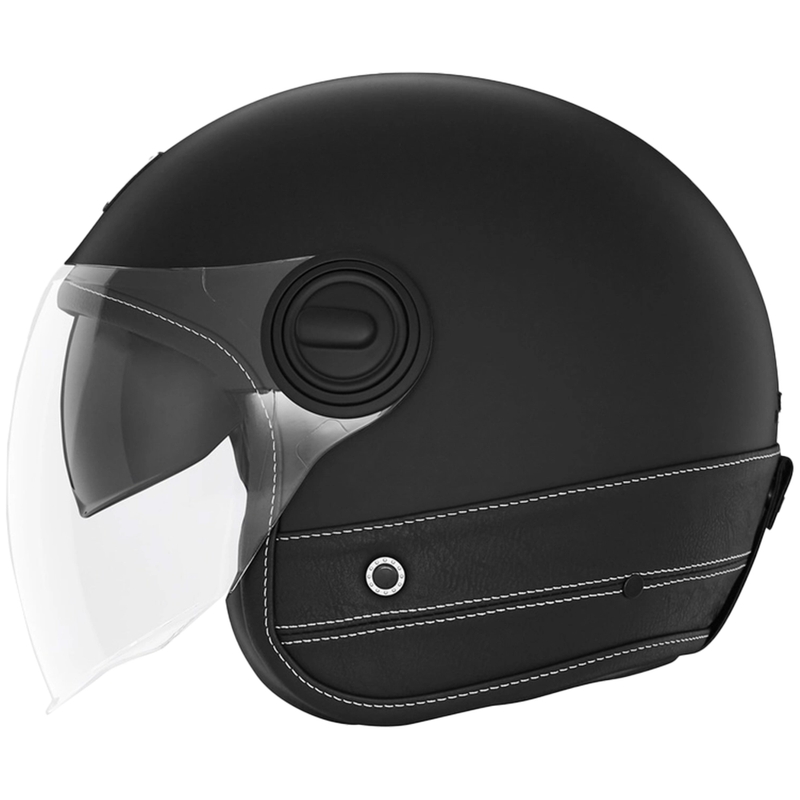 Otevřená helma na motorku NOX PREMIUM Heritage černá kůže