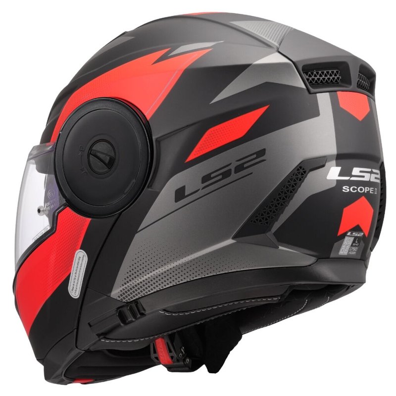 Výklopná helma na motorku LS2 FF902 Scope II Duria černo-červená