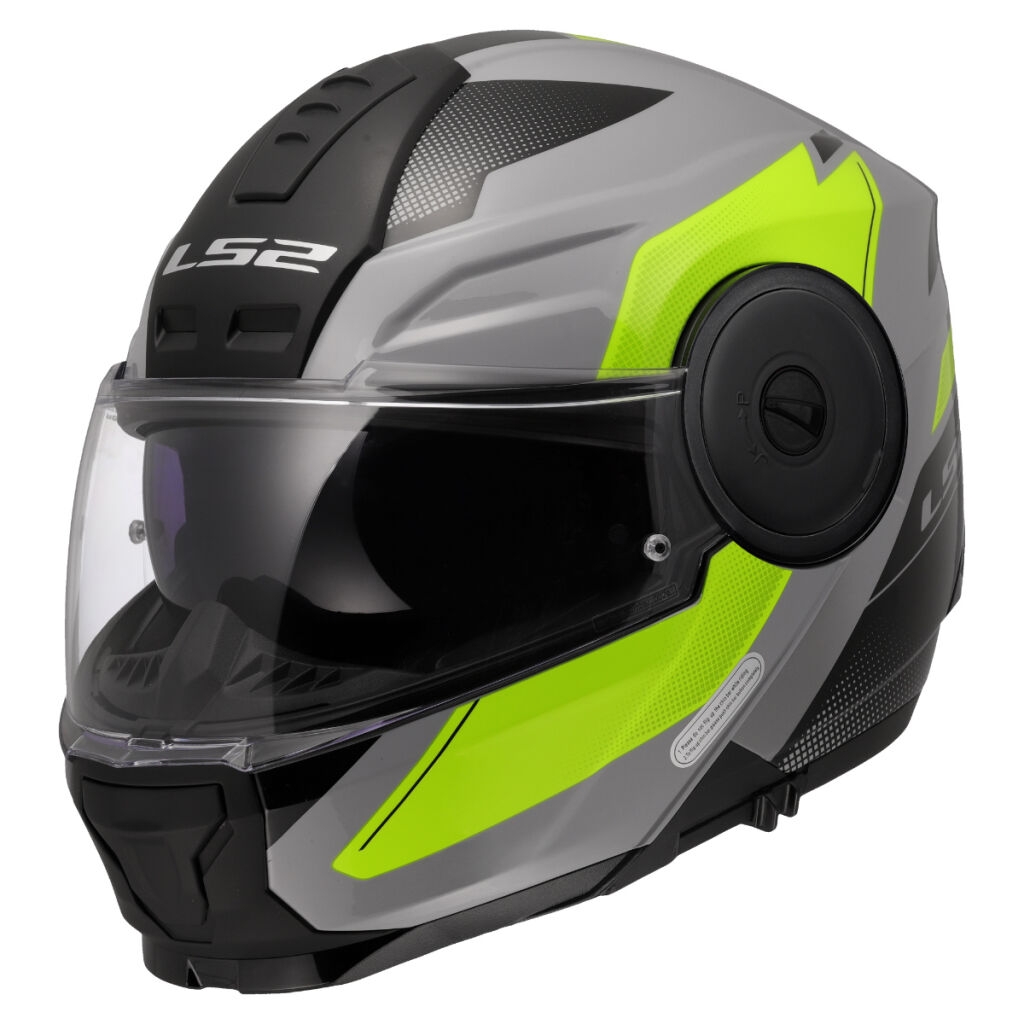 Výklopná helma na motorku LS2 FF902 Scope II Duria šedo-fluo žlutá Velikost: XS
