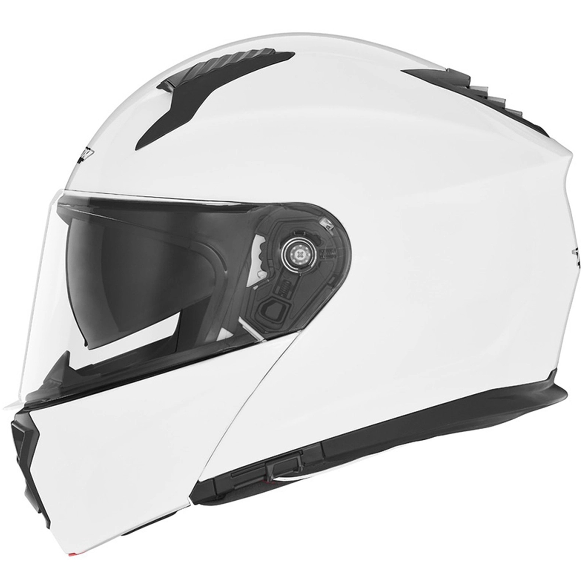 Vyklápěcí helma na motorku NOX N968 perleťově bílá Velikost: XS