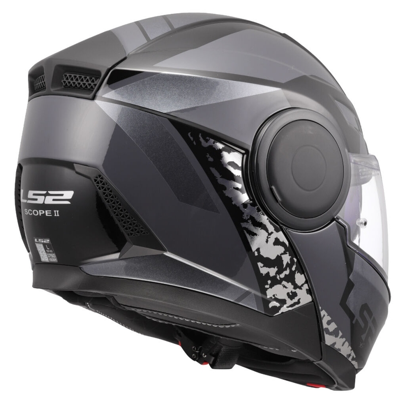 Výklopná helma na motorku LS2 FF902 Scope II Oxyd černo-titanová
