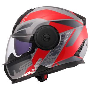 Výklopná helma na motorku LS2 FF902 Scope II Oxyd šedo-červená